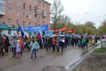 Студенты и работники Рубцовского индустриального института прошлись праздничной колонной по улицам города